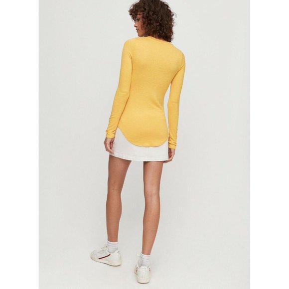 Aritzia WILFRED FREE Diapason Black Jersey Knit Long Sleeve T-Shirt Top, Size S - Picture 5 of 12